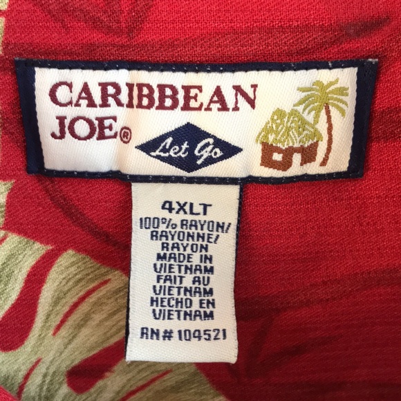 VTG Caribbean Joe Aloha Shirt Size 4XL Classic Hawaiian Camp Shirt Big and Tall - Picture 2 of 7